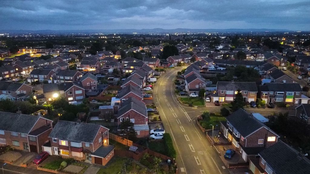 Part of Stockton during dusk