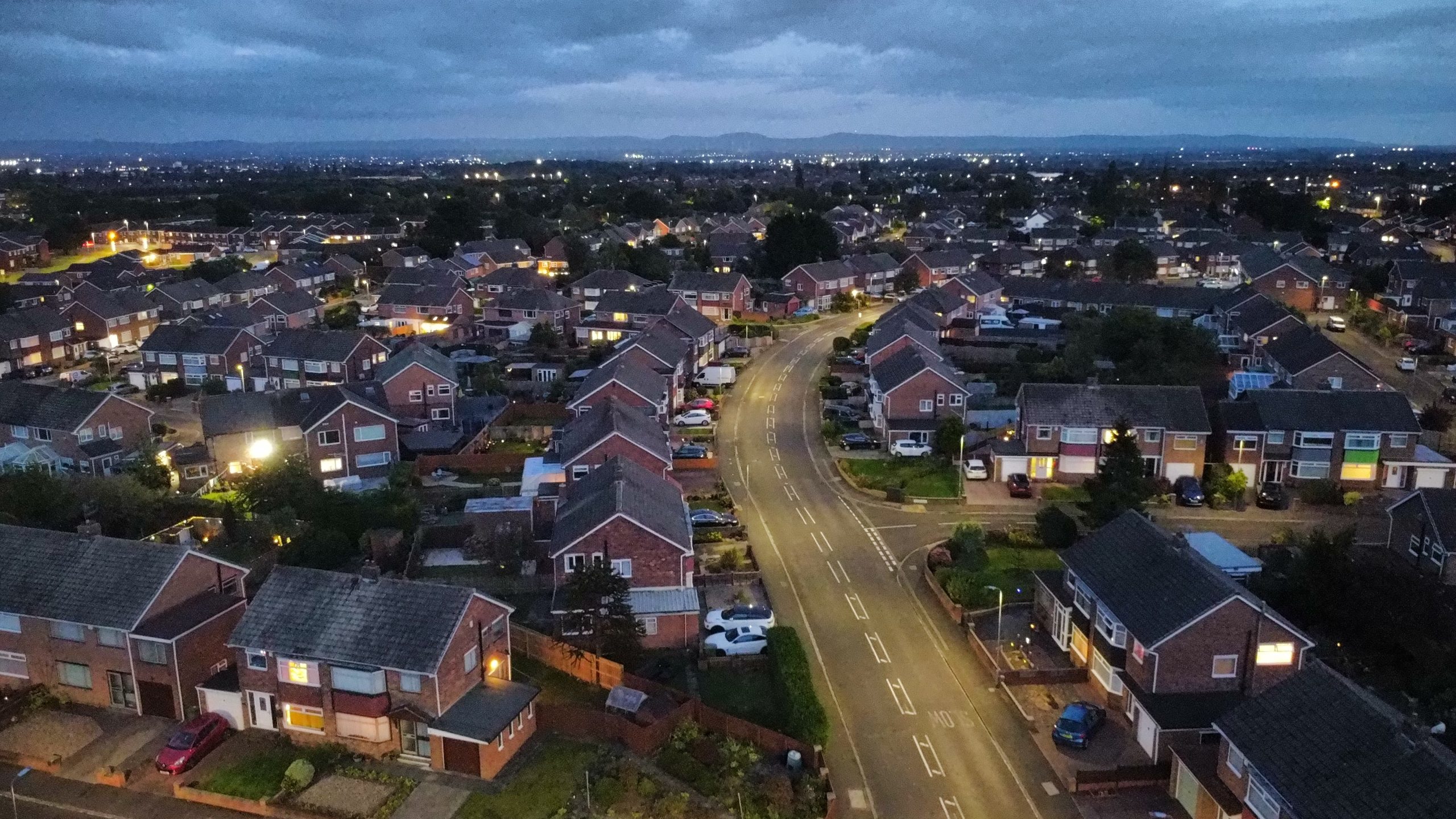 Part of Stockton during dusk